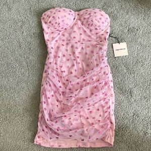 Pink sparkle heart mini dress